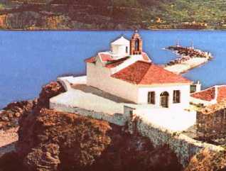 Skopelos church & harbour